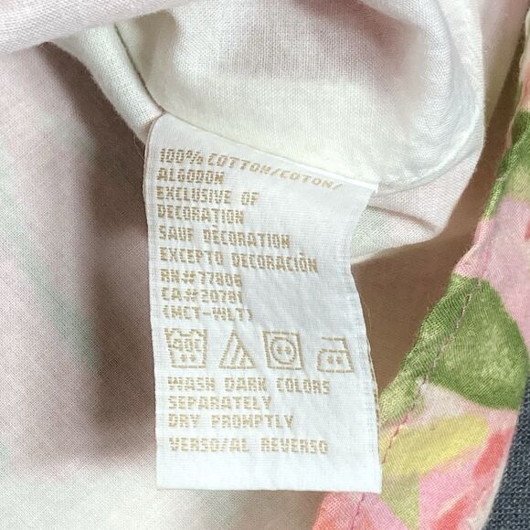 Tommy Hilfiger Mini Shift Dress Women 8 Pink Green Floral Sleeveless Beachy Boho - Picture 14 of 14